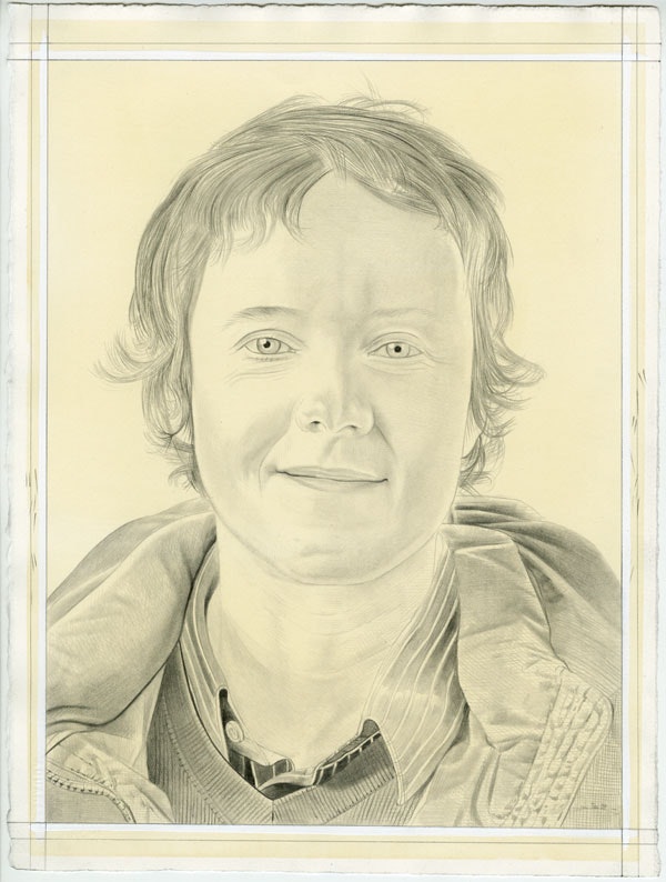 Portrait of the artist. Pencil on paper by Phong Bui. From a photo by Zack Garlitos.