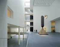 <i>The Museum of Modern Art, designed by Yoshio Taniguchi. The Donald B. and Catherine C. Marron Atrium looking east towards 5th Avenue with Barnett Newman’s “Broken Obelisk” (1963-69) and Willem de Kooning’s “Pirate (Untitled II)” (1981). Ãƒ?Ã‚Â© 2005 Timothy Hursley.</i>