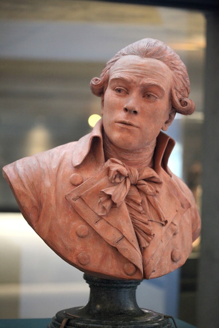 Bust of Maximilien Robespierre by Claude-André Deseine, 1791. Photo: Rama. Used under (CC BY-SA 2.0). Desaturated from the original.