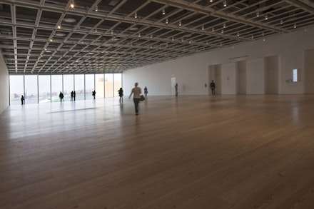 Installation View: Andrea Fraser, <em>Down the</em> River, 2016. Multichannel audio installation. “Open Plan: Andrea Fraser,” Whitney Museum of American Art, New York, February 6 – March 13, 2016. Photo: Bill Orcutt. Courtesy Whitney Museum of American Art.