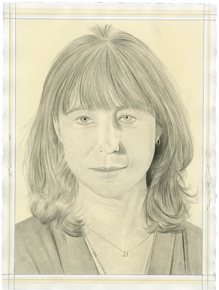 Portrait of Hannah Feldman. Pencil on paper by Phong Bui. From a photo by Meta Rose Torchia.
