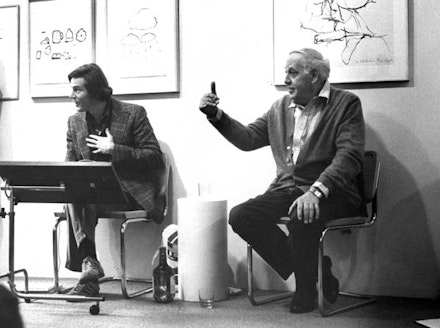 Bill Berkson and Philip Guston at Gallery Paule Anglim, San Francisco, January 1979. Courtesy of Bill Berkson.