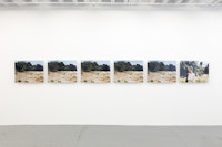 <i>The Death of Empedocles</i>, 1987. West Germany, 35 mm, color, 1.37:1, 132 min. Silver-halide color prints mounted on aluminum sequence of 6 frames, 1/4 second of cinema. Each: 23 5/8 x 31 1/2 inches (60 x 80 cm). Courtesy Miguel Abreu Gallery, NY.
