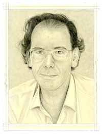 Portrait of Donatien Grau. Pencil on paper by Phong Bui. From a photo by Azzedine Alaïa.
