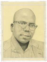 Portrait of Rich Blint. Pencil on paper by Phong Bui. From a photo by Zack Garlitos.