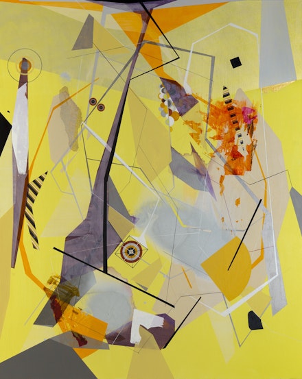 Dannielle Tegeder, <em>Lessons in the Consolidation of Inhuman Factors</em>, 2016. Acrylic on canvas, 48 x 60 inches. Courtesy of the artist.
