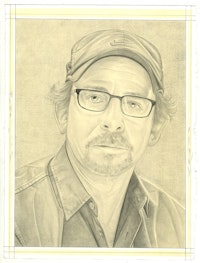 Portrait of Troy Brauntuch. Pencil on paper by Phong Bui. From a photo by Bryan Schutmaat.