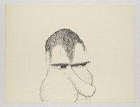 Philip Guston, <em>Untitled (Poor Richard)</em>, 1971. Ink on paper. 10 1/2 x 13 7/8 inches. © The Estate of Philip Guston. Courtesy Hauser & Wirth