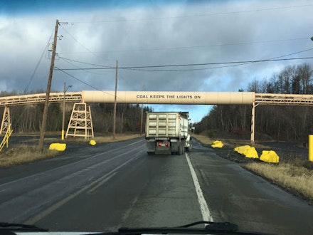 Coal conveyor over Route 54 between Mahanoy City and Shenandoah, Pennsylvania. Photo: Maria Stabio.