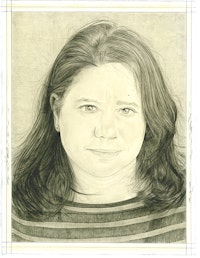 Portrait of Alexandra Schwartz. Pencil on paper by Phong Bui.
