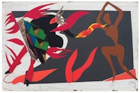 Romare Bearden, <em>The Conjur Woman</em>, 1979. Collage and acrylic on fiberboard. 6 x 9 inches. Courtesy DC Moore.</p>