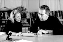 Dorothea Rockburne (left) and Klaus Kertess (right) Photograph by Bill Bartman and Art Resource Transfer.
