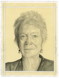 Portrait of Joan Jonas. Pencil on paper by Phong Bui.