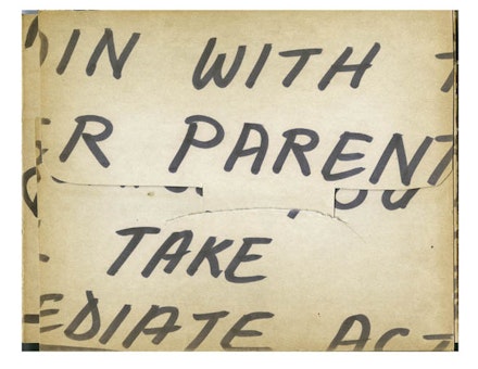 Walter Hopps, <em>Constructed Box for Photographs</em>, 1955, discarded television cue cards, 14 × 10 × 2 in (approx.)., Courtesy of Private Collection.</p> 