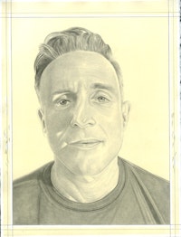 Portrait of Miguel Luciano. Pencil on paper by Phong Bui.