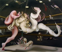 Inka Essenhigh, “Wrestlers,” 2005. Courtesy of 303 Gallery.