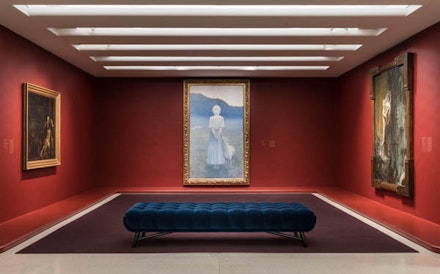 Installation View: Mystical Symbolism: The Salon de la Rose+Croix in Paris, 1892 – 1897. Solomon R. Guggenheim Museum, New York, June 30 – October 4, 2017. Photo: David Heald © Solomon R Guggenheim Foundation, 2017