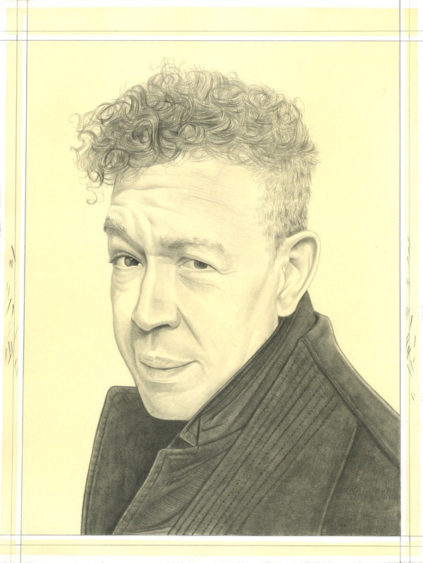 Portrait of Andres Serrano, pencil on paper by Phong Bui.
