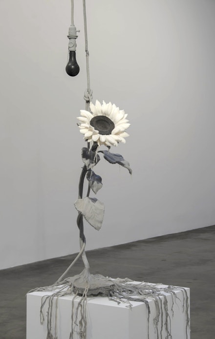 <p>Jeanne Silverthorne, <em>Suicidal Sunflower</em>, 2014. Platinum silicone rubber, dimensions variable. Courtesy MARC STRAUS Gallery, New York.</p>