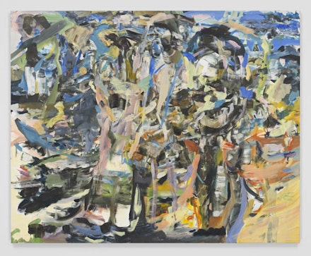 <p>Cecily Brown, <em>Beach Blanket Babylon</em>, (2016-17), oil on linen. 67 x 83 x 1 1/2 in. (170.2 x 210.8 x 3.8 cm) signed and dated verso: 