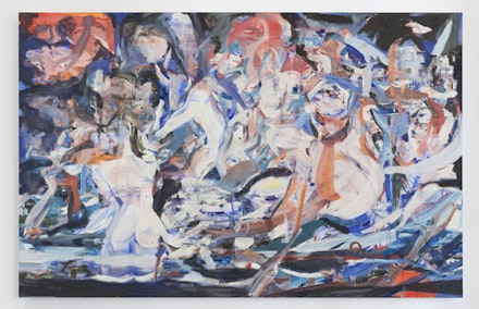 Cecily Brown, <em>Madrepora (Shipwreck)</em>, (2016), oil on linen. 97 x 151 1/8 x 1 1/2 in. (246.4 x 383.9 x 3.8 cm). signed and dated verso: 