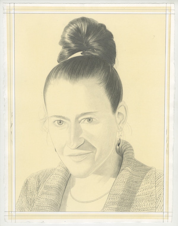 Portrait of Taney Roniger, pencil on paper by Phong Bui.