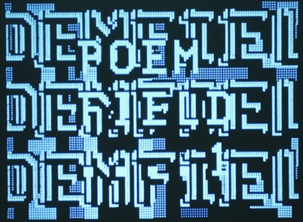 Stan VanDerBeek, <em>Peomfield No. 1</em>, 1967. 16mm film transferred to video (color, silent), 4:45 minutes. Realized with Ken Knowlton. Courtesy of Estate of Stan VanDerBeek and Andrea Rosen Gallery, New York. Photo by Lance Brewer. © 2017 Estate of Stan VanDerBeek.