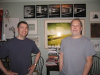 Barry Hoggard and James Wagner surrounded by their collection in their Chelsea apartment, June 2007.