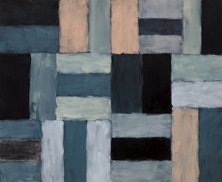 Sean Scully, <em>Wall of Light Desert Night</em>, 1999. Oil on linen, 108 x 132 inches. The Modern Art Museum of Fort Worth, museum purchase.