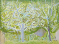 <p>Jennifer Coates<em>, Spring Trees</em>, 2018. Acrylic on canvas, 72 x 96 inches. Courtesy Freight + Volume Gallery.</p>