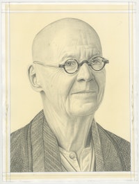 Portrait of Wolfgang Laib, pencil on paper by Phong Bui.