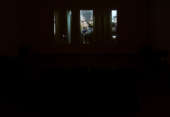 Moyra Davey, <em>Hemlock Forest</em>, 2016. HDV, sound, 41 minutes 15 seconds. Installation view, Galerie Buchholz, New York 2018.