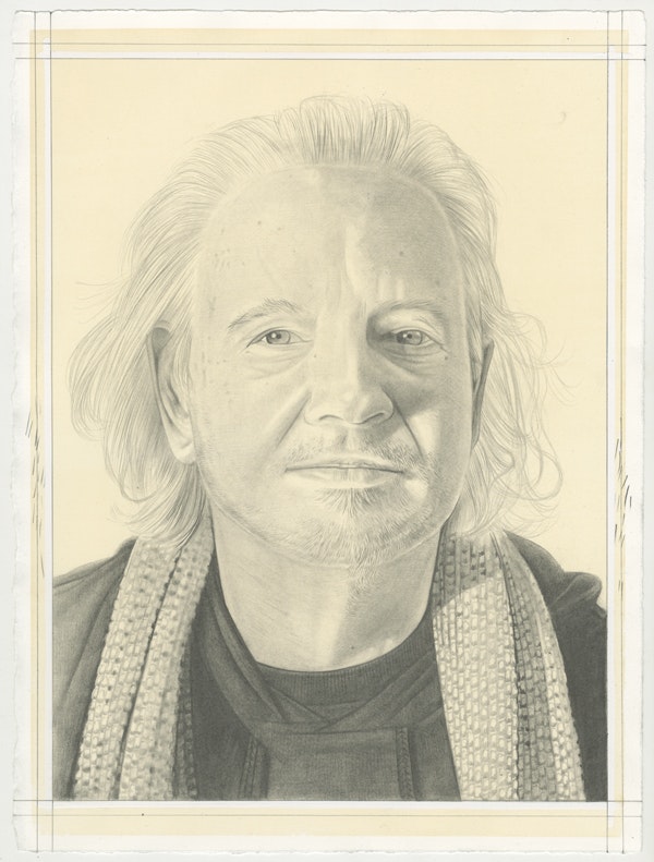 Portrait of Allen Ruppersberg, pencil on paper by Phong Bui.