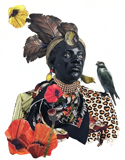 Stanley Squirewell, <em>Prince Whipple</em>, 2018. Mixed Media Collage from photography, 24 x 18 inches. Courtesy Faction Projects.