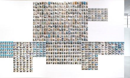 Zoe Leonard, <em>You see I am here after all</em>, 2008. 3,851 vintage postcards, 11 ft. 10 1/2 inches x 147 ft. Installation view Dia: Beacon, Beacon, NY. Courtesy the artist and Galerie Gisela Capitain, Cologne. Photo: Bill Jacobson, New York.