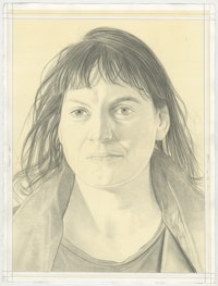Portrait of Yto Barrada, pencil on paper by Phong Bui.