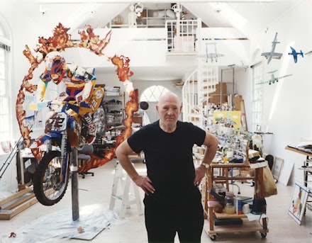 Malcolm Morley in his studio in Bellport, New York, in 2009. Courtesy Sperone Westwater, New York Photo: Jason Schmidt.