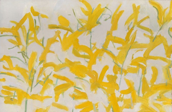 Alex Katz, <em>Goldenrod</em>, 1955. Oil on board. 13 x 20 inches. Photo: Paul Takeuchi. Collection of the artist.
