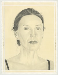 Portrait of Liza Lou, pencil on paper by Phong Bui.
