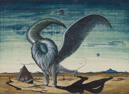 Gray Foy, <em>Untitled [Landscape with Winged Lion and Pyramid]</em>, ca. 1941. © 2018 Estate of Gray Foy.