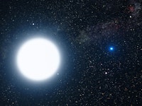 Artist’s rendering of the binary star system of Sirius A and Sirius B. NASA, ESA and G. Bacon (STScI)
