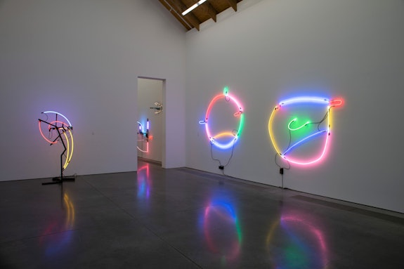 Installation view, Keith Sonnier:<em> Until Today</em>, Parrish Art Museum, Water Mill, New York, July 1, 2018–January 27, 2019. Photo: Gary Mamay.

