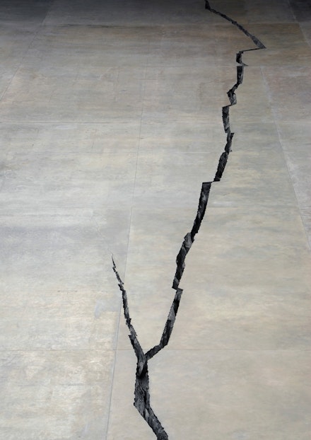Doris Salcedo, <em>Shibboleth</em> (detail), 2007. Concrete and metal, 548 feet long. Turbine Hall, Tate Modern, London. Photo: Marcus Leith/Andrez Dunkley. Image courtesy Alexander and Bonin, New York.