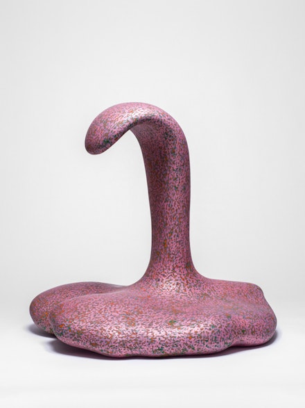 Ken Price, <em>Pink Wave</em>, 2001. Fired and painted clay, 24 x 24 1/2 x 25 1/2 inches. © Estate of Ken Price, Courtesy Matthew Marks Gallery.
