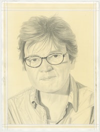 Portrait of Jo Melvin, pencil on paper by Phong Bui.