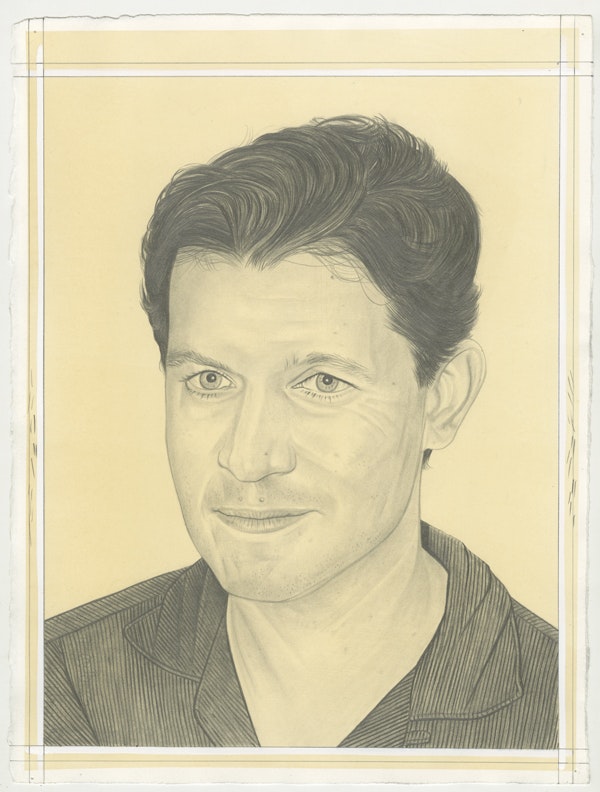 Portrait of James English Leary, pencil on paper by Phong Bui. 