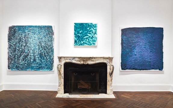 Vicky Colombet, installation view of <em>Water and Light Series #1402</em>, 2018, <em>Antarctica Series #1378</em>, 2017 and <em>Monet Series #1395</em>, 2018.