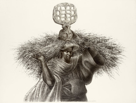 Charles White, <em>J’Accuse #7,</em> 1966. Charcoal on paper, 39 1/4 x 51 1/2 inches. Private collection. © The Charles White Archives. Photo: courtesy Michael Rosenfeld Gallery LLC, New York, NY.