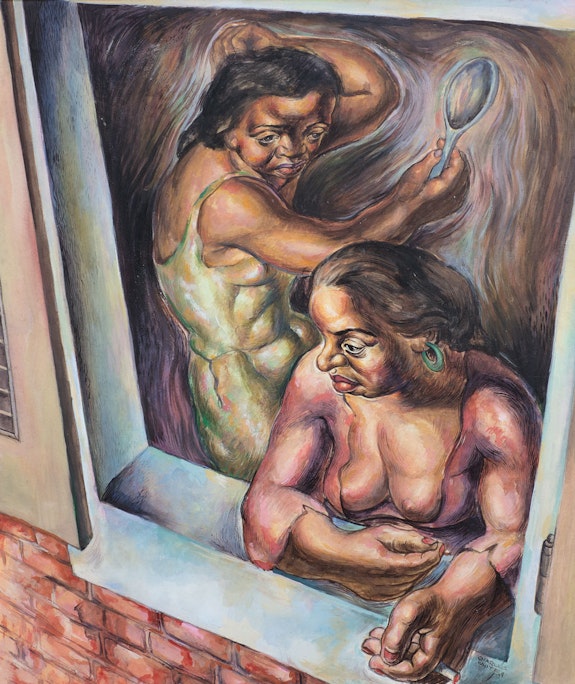 Charles White, <em>Kitchenette Debutantes</em>, 1939. Watercolor on paper. 27 x 22 7/16 inches. Private collection. © The Charles White Archives. Photo: Michael David Rose.