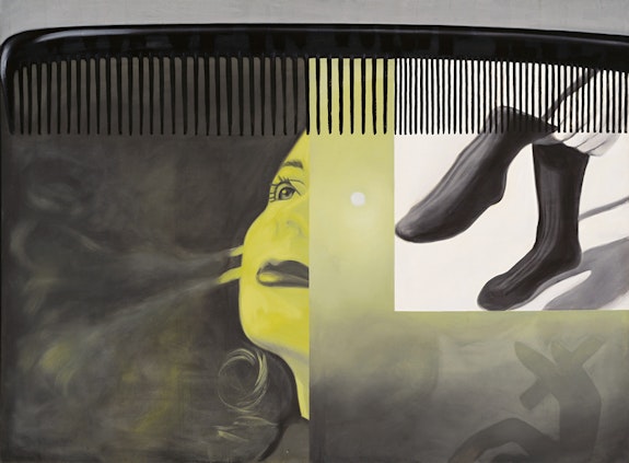 James Rosenquist, <em>The Light That Won’t Fail I, </em>1961. Oil on canvas, 71 3/4 x 96 1/4 inches. Hirshhorn Museum and Sculpture Garden, Smithsonian Institution, Washington, DC; Gift of the Joseph H. Hirshhorn Foundation, 1966. Photo: Cathy Carver. © Estate of James Rosenquist / Licensed by VAGA at ARS, New York.